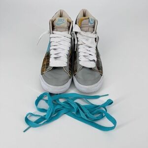 Nike Blazer Mid Vintage Tartan‎ Plaid 2003 Blue Swoosh 306499-041 Size 9
